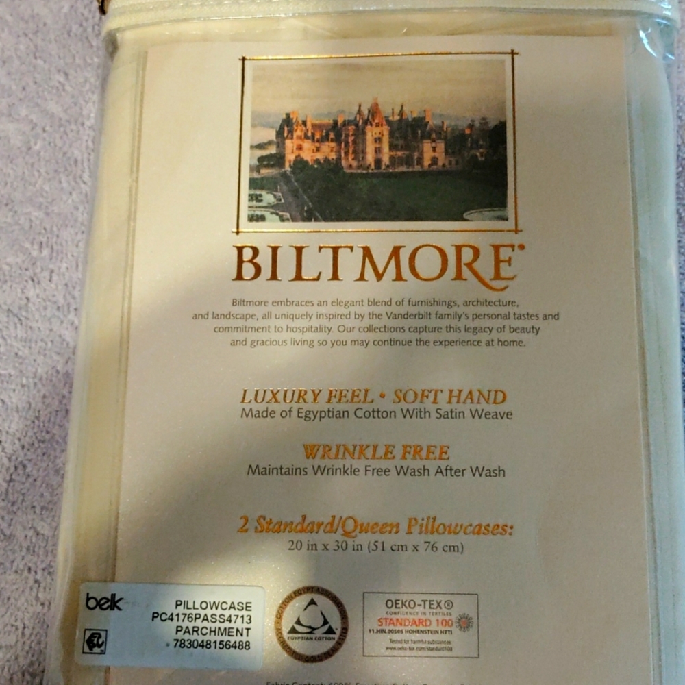 Biltmore Egyptian cotton pillowcases